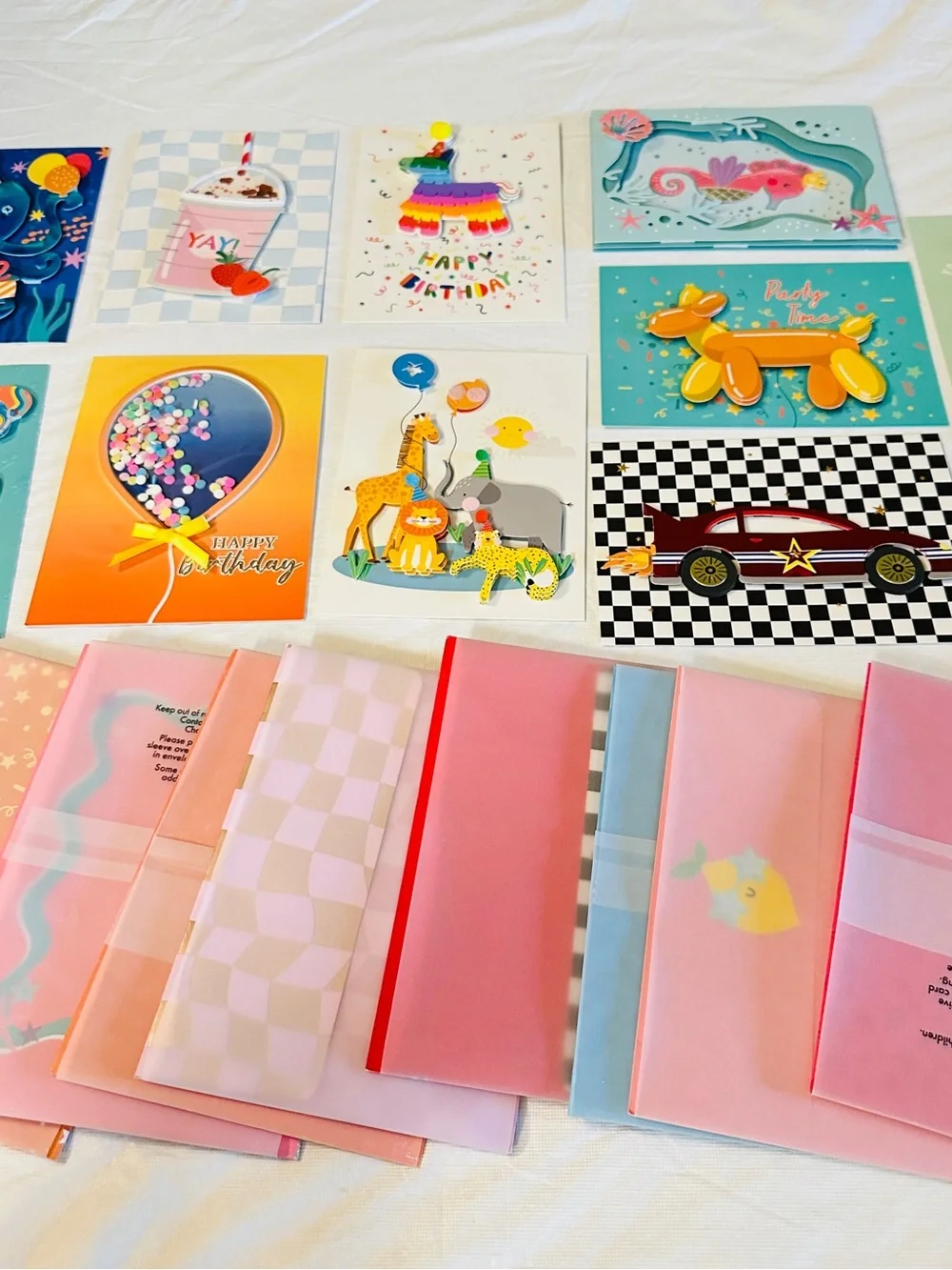 Set of 10 pcs. Hand Crafted Greeting Cards